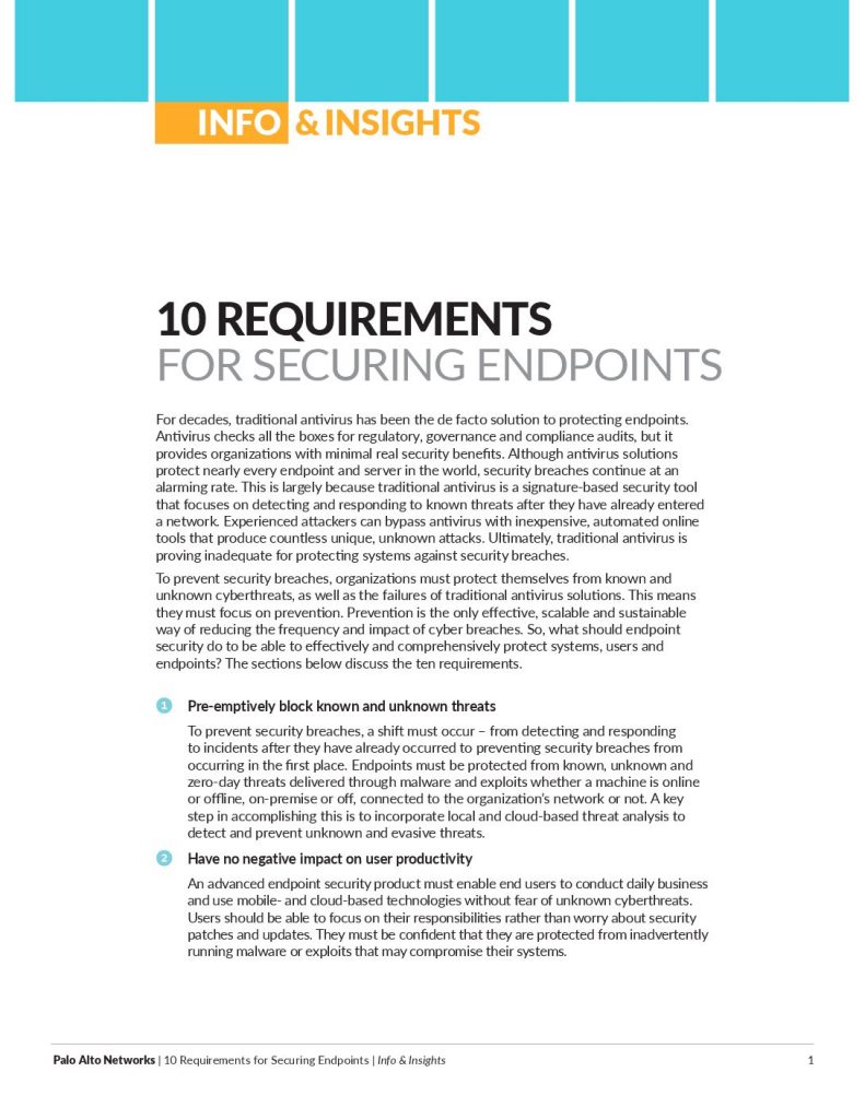 10 Requirements for Securing Endpoints