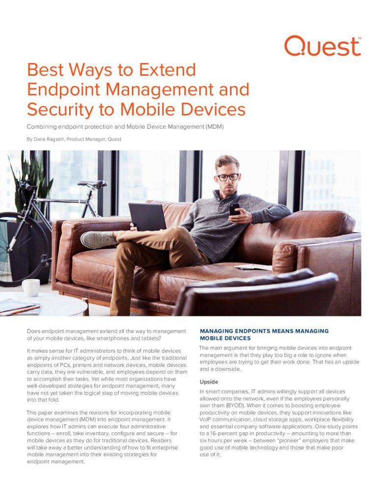 Best Ways to Extend Endpoint Management and Security to Mobile Devices