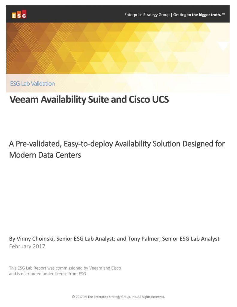 Veeam Availability Suite in Cisco UCS