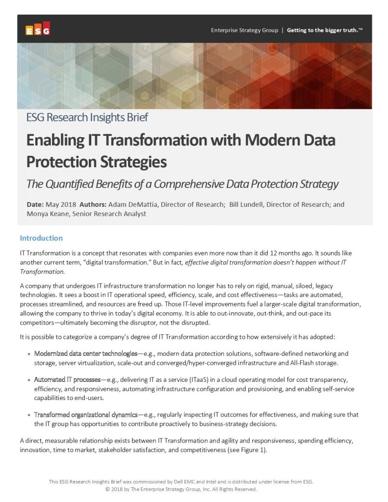 Enabling Information Technology (IT) Transformation with Modern Data Protection Strategies