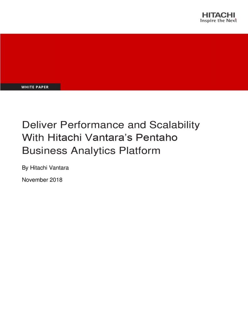 Deliver Performance and Scalability With Hitachi Vantara’s Pentaho Business Analytics platform