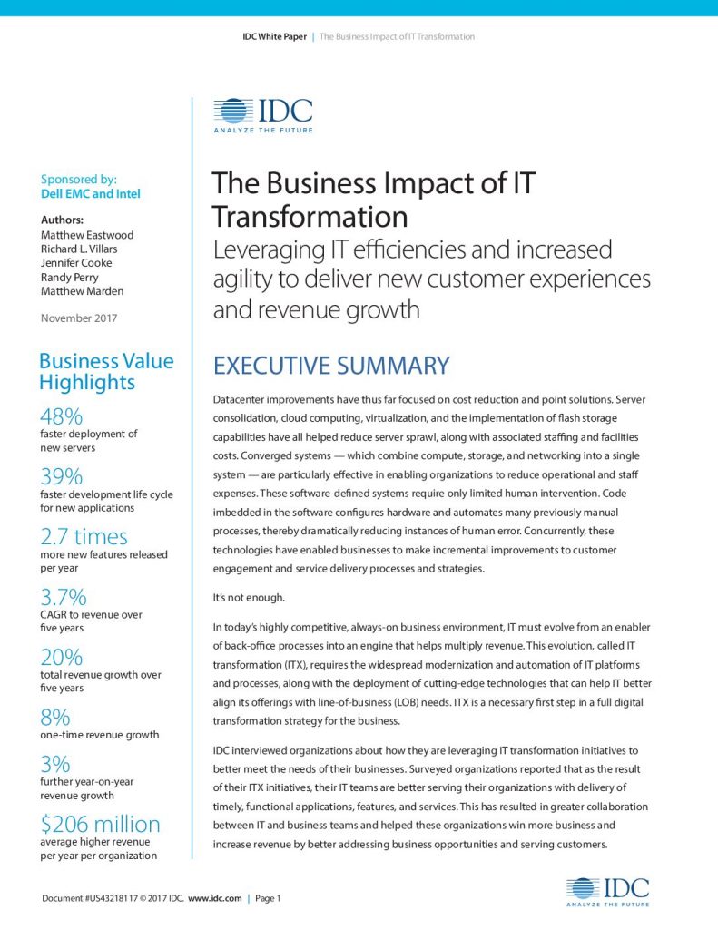 The Business Impact of IT Transformation