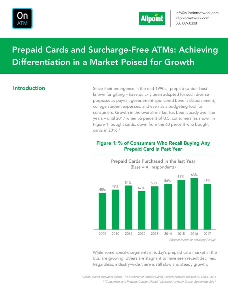 Prepaid Cards And Surcharge-Free Atms: Achieving Differentiation In A Market Poised For Growth