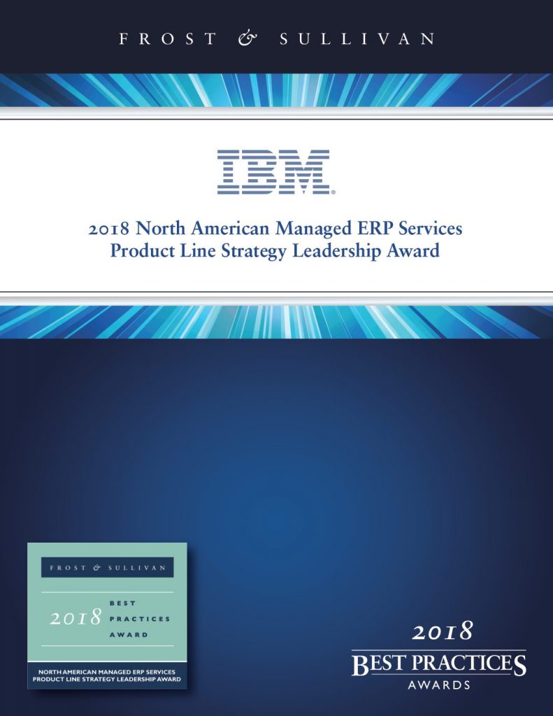 Frost and Sullivan North American Managed ERP Services Product Line Strategy Leadership Award – IBM