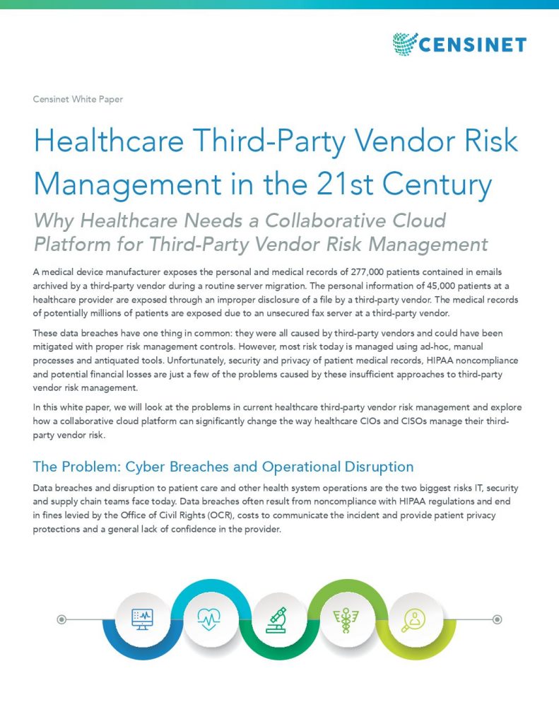 Healthcare Third-Party Vendor Risk Management in the 21st Century