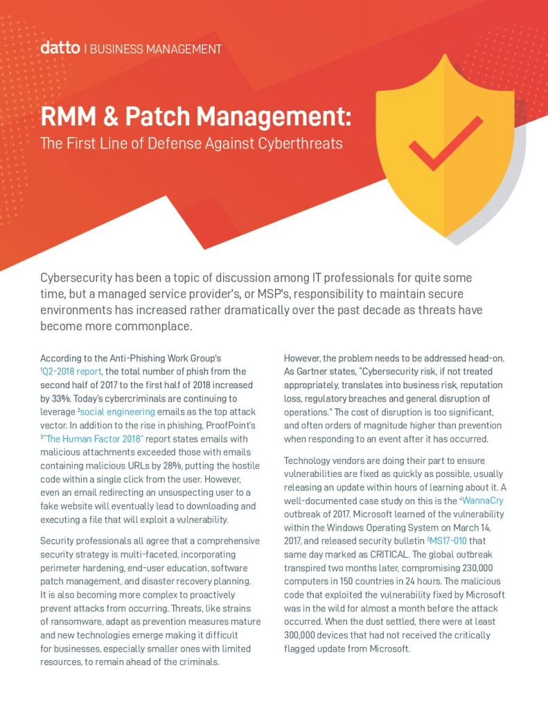 RMM & Patch Management: The First Line of Defense Against Cyberthreats