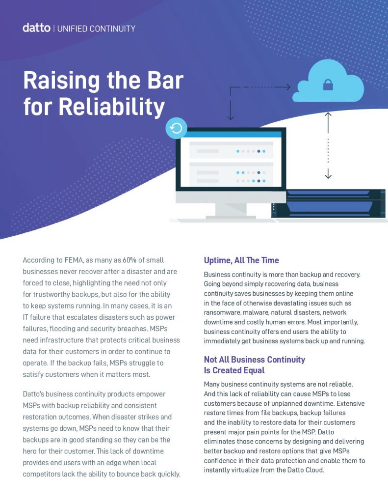 Raising the Bar for Reliability