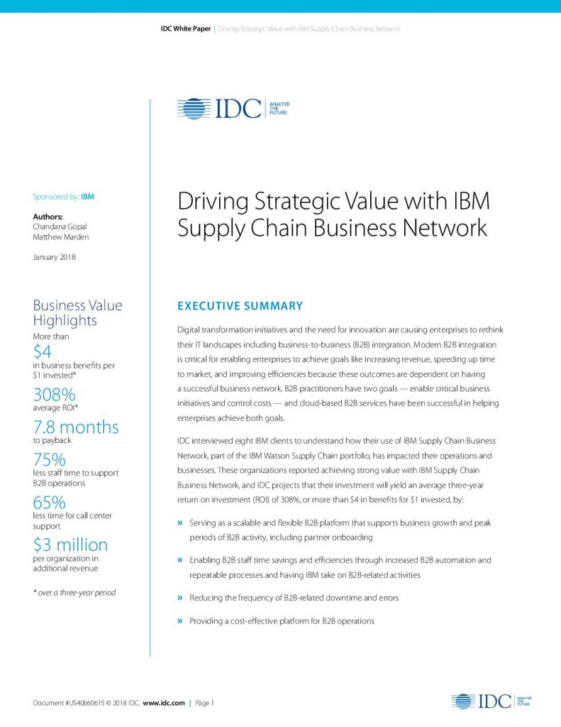 Driving Strategic Value with IBM Supply Chain Business Network