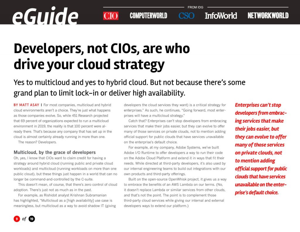 Developers, not CIOs, are who drive your cloud strategy