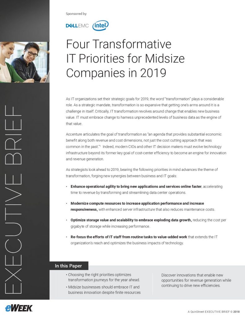 Four Transformative IT Priorities for Midsize Companies in 2019