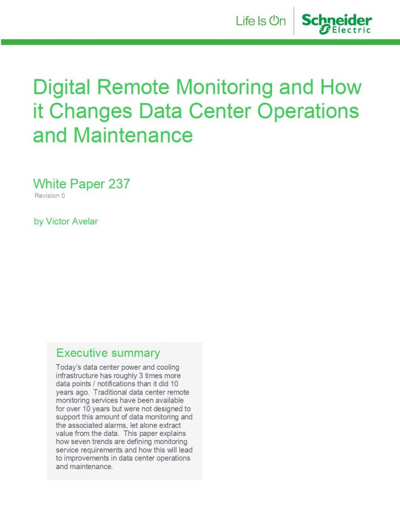Digital Remote Monitoring and How it Changes Data Center Operations and Maintenance