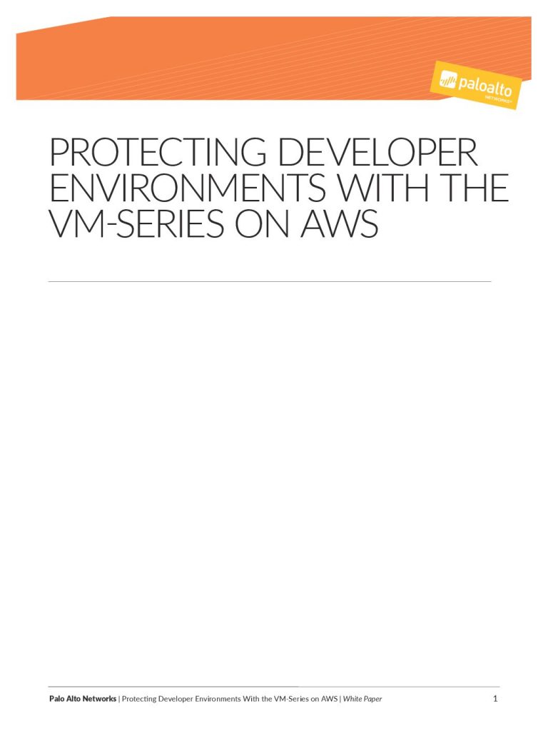 Whitepaper: Protecting Developer Environments with VM-Series on AWS