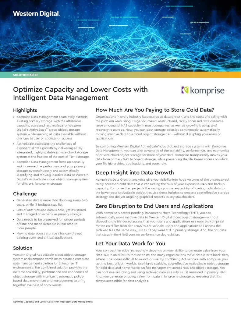 Optimize Capacity and Lower Costs with Intelligent Data Management