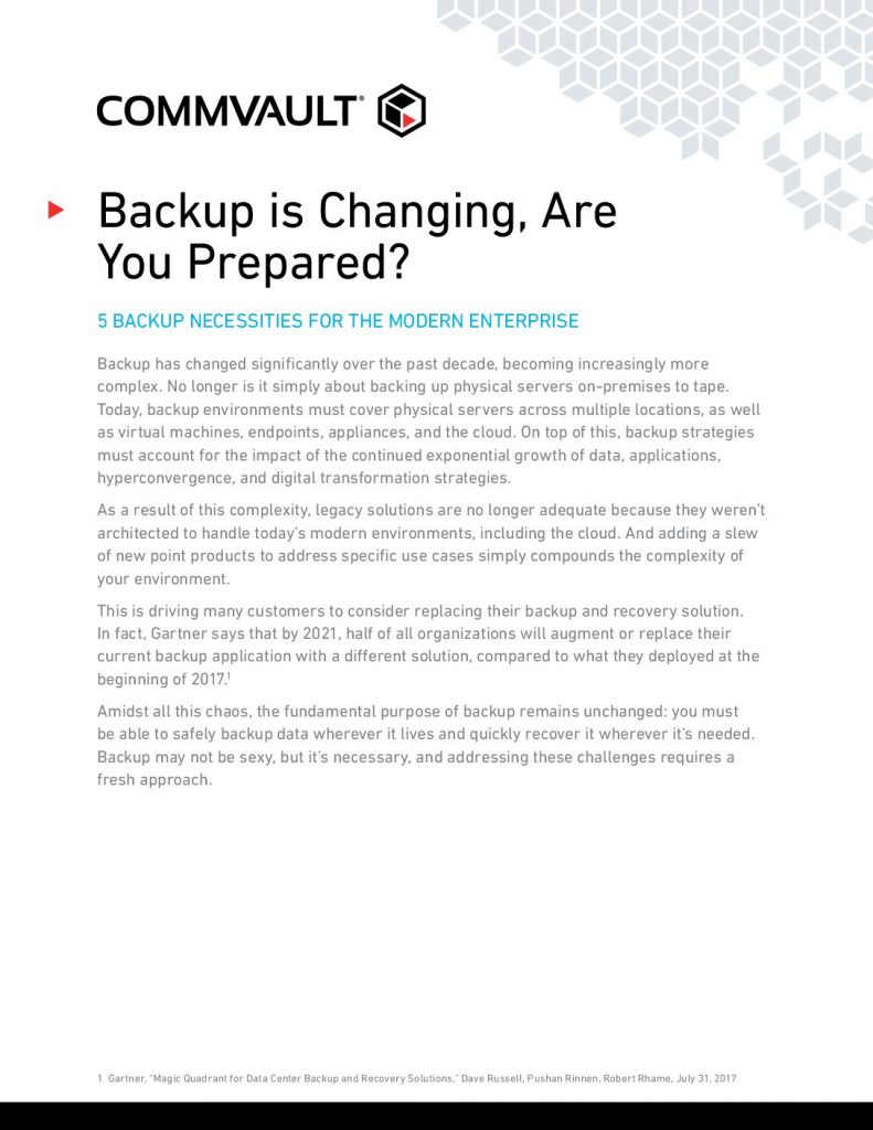 Backup is Changing – Are You Prepared?