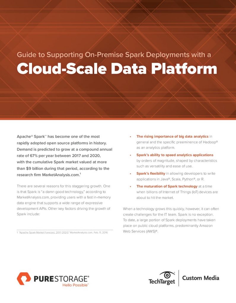 Guide to Supporting On-Premise Spark Deployments with a Cloud-Scale Data Platform