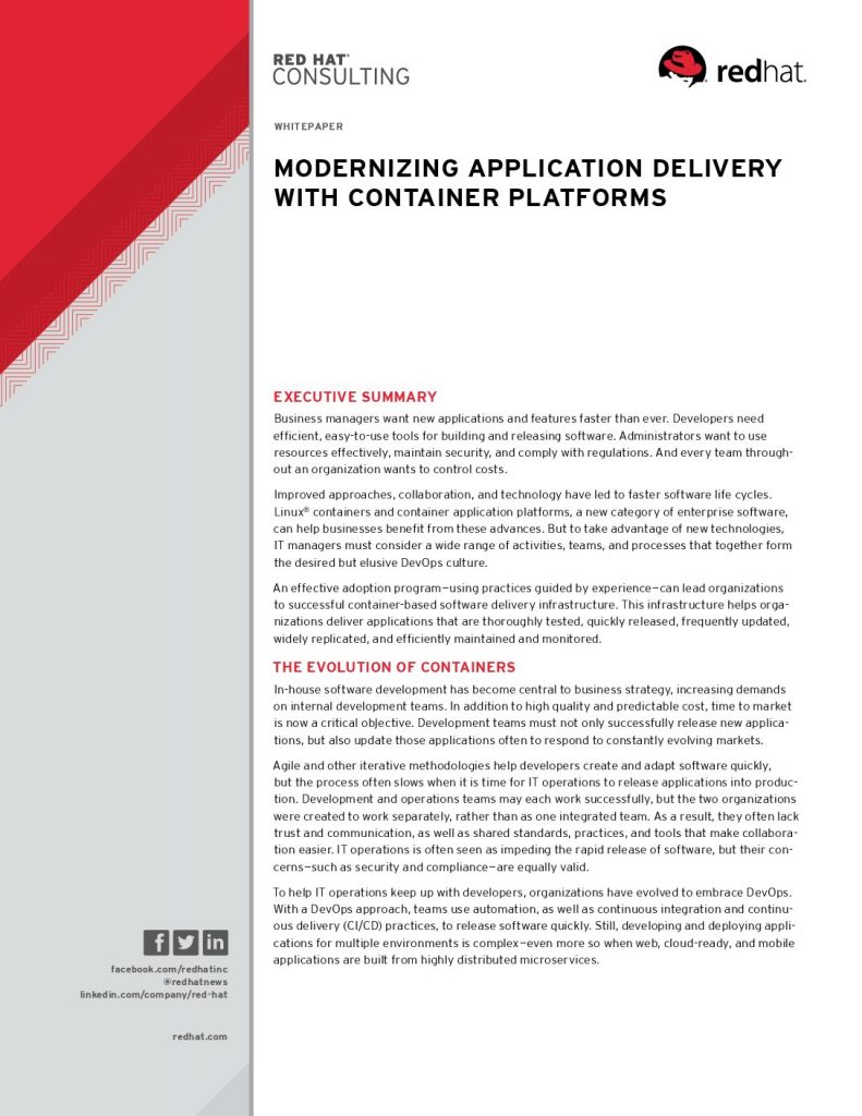 Modernizing Application Delivery with Container Platforms