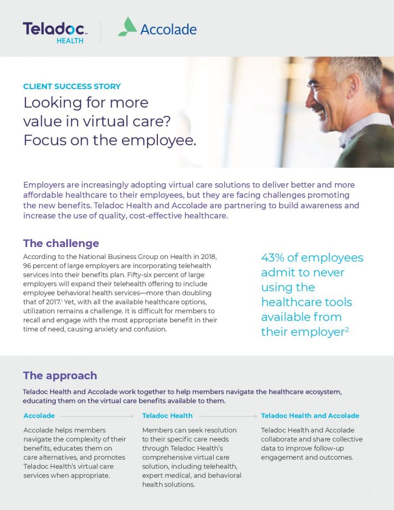 CLIENT SUCCESS STORY : Looking for more value in virtual care? Focus on the employee.