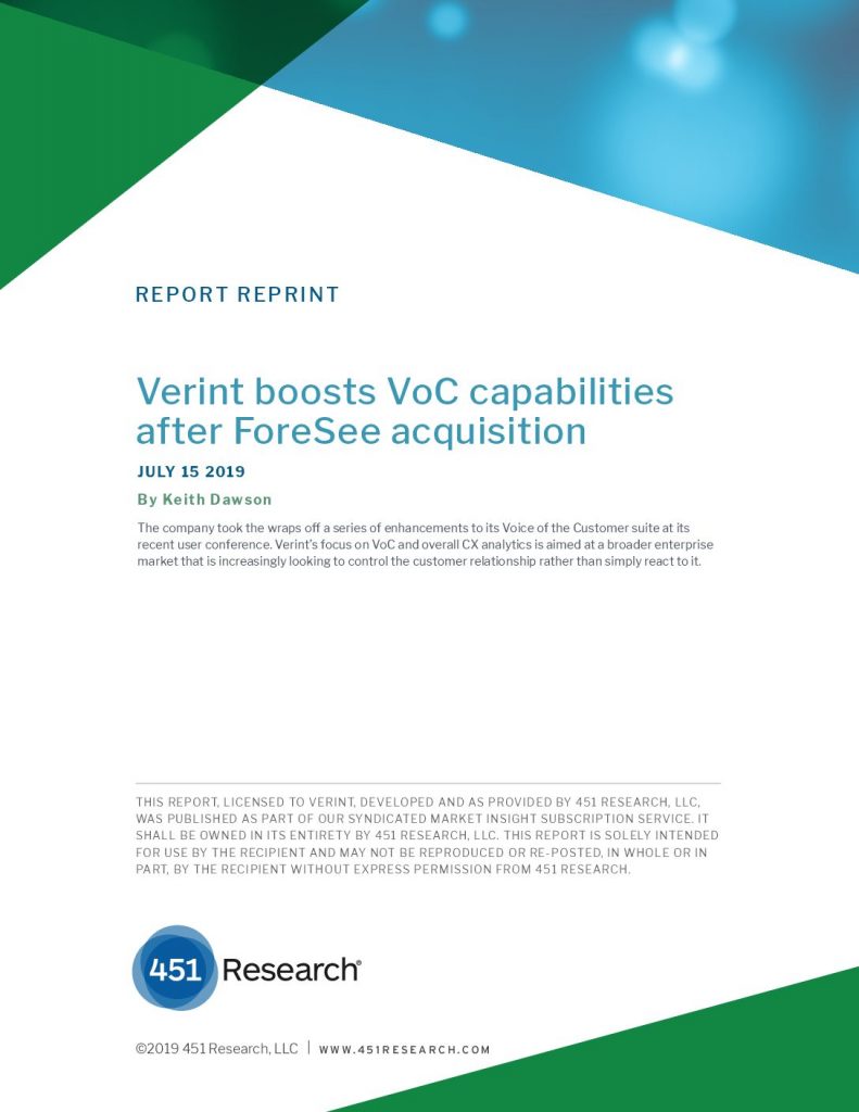 Verint boosts VoC capabilities after ForeSee acquisition