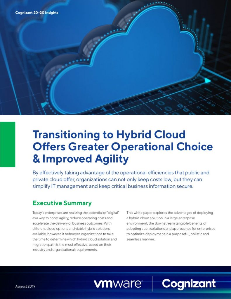Transitioning to Hybrid Cloud Offers Greater Operational Choice & Improved Agility