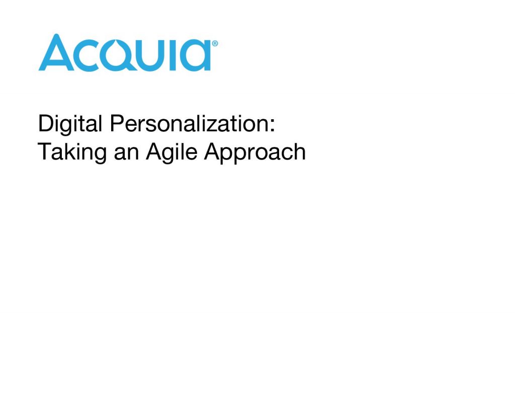 Digital Personalization: Taking an Agile Approach