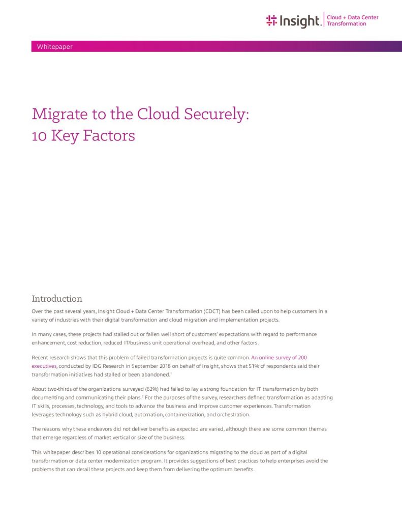 Migrate to the Cloud Securely: 10 Key Factors