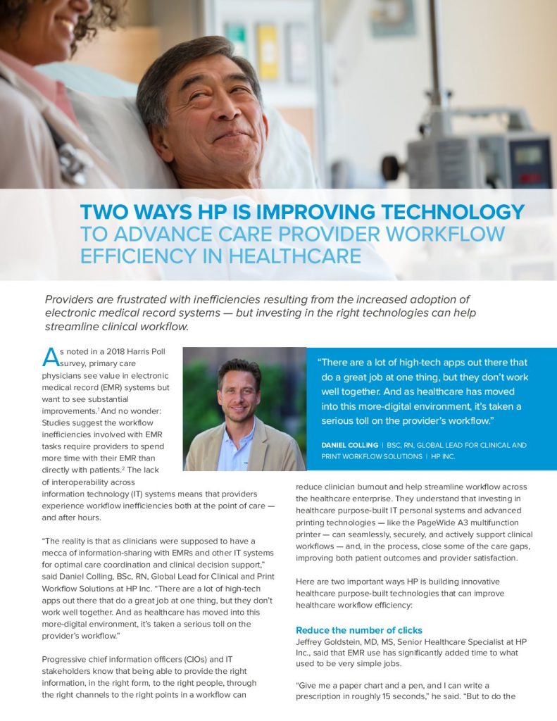 Two Ways HP is Improving Technology to Advance Care Provider Workflow Efficiency in Healthcare