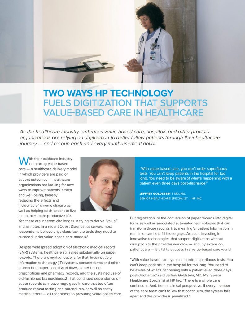 Two Ways HP Technology Fuels Digitization that Supports Value-Based Care in Healthcare