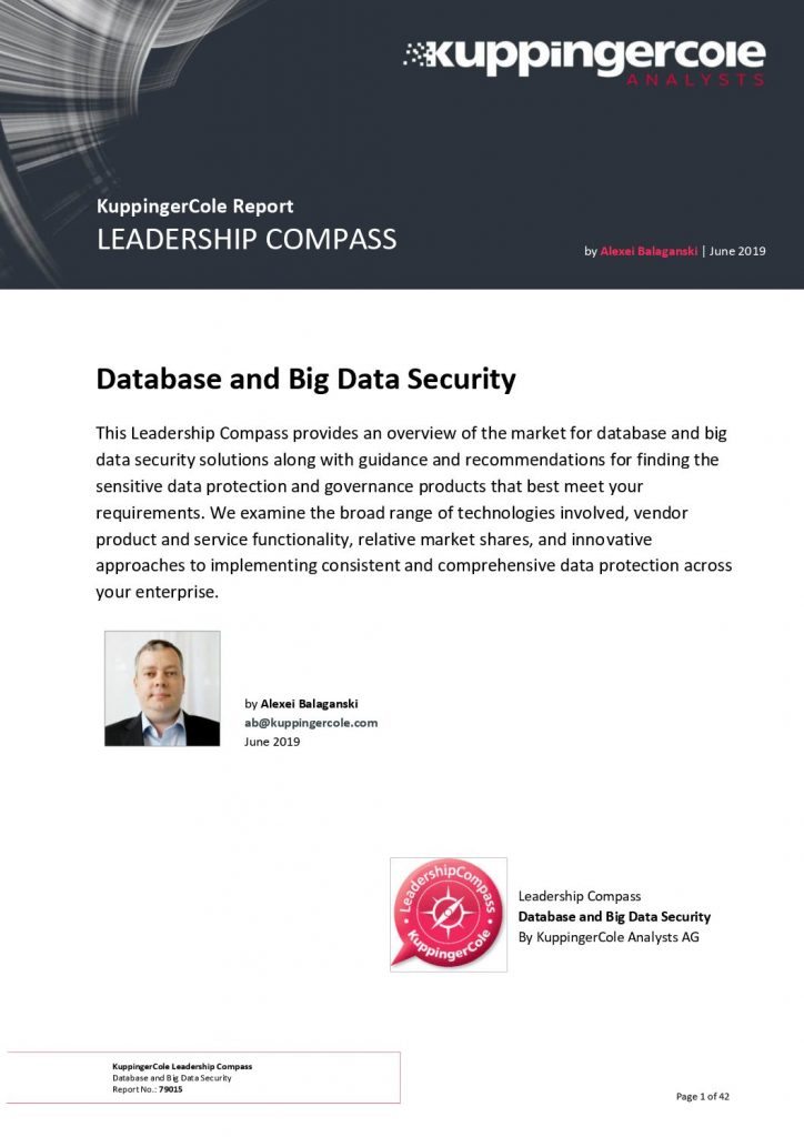 KuppingerCole Report Leadership Compass Database and Big Data Security