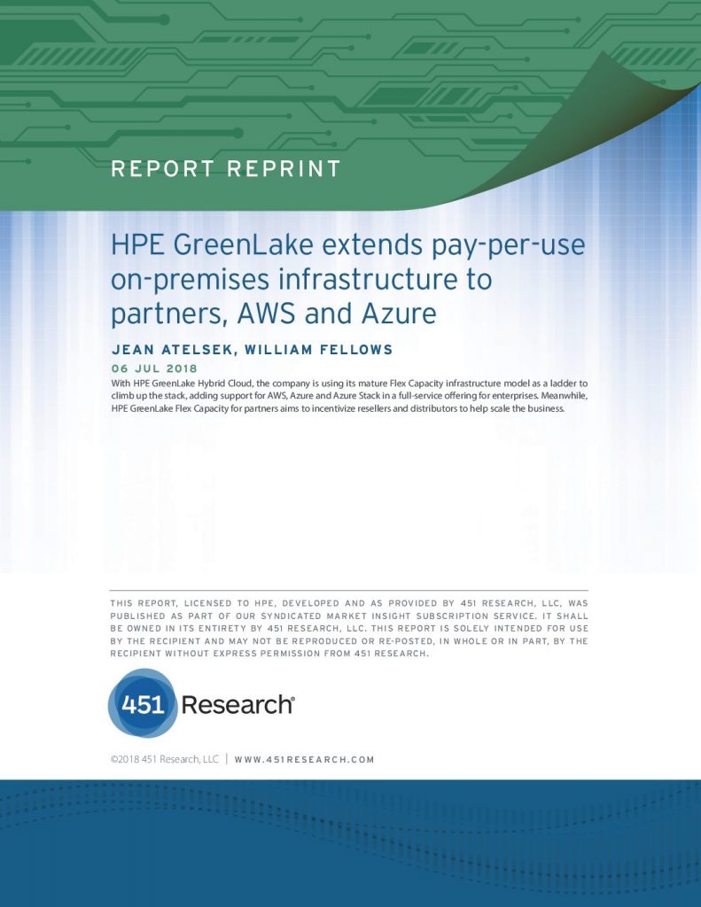 HPE GreenLake Extends Pay-Per-Use On-Premises Infrastructure to Partners, AWS and Azure