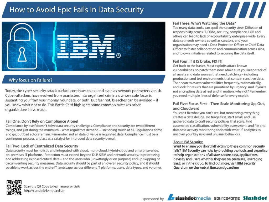 How to Avoid Epic Fails in Data Security Battlecard