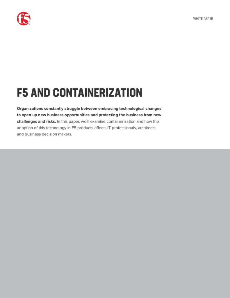 F5 AND CONTAINERIZATION