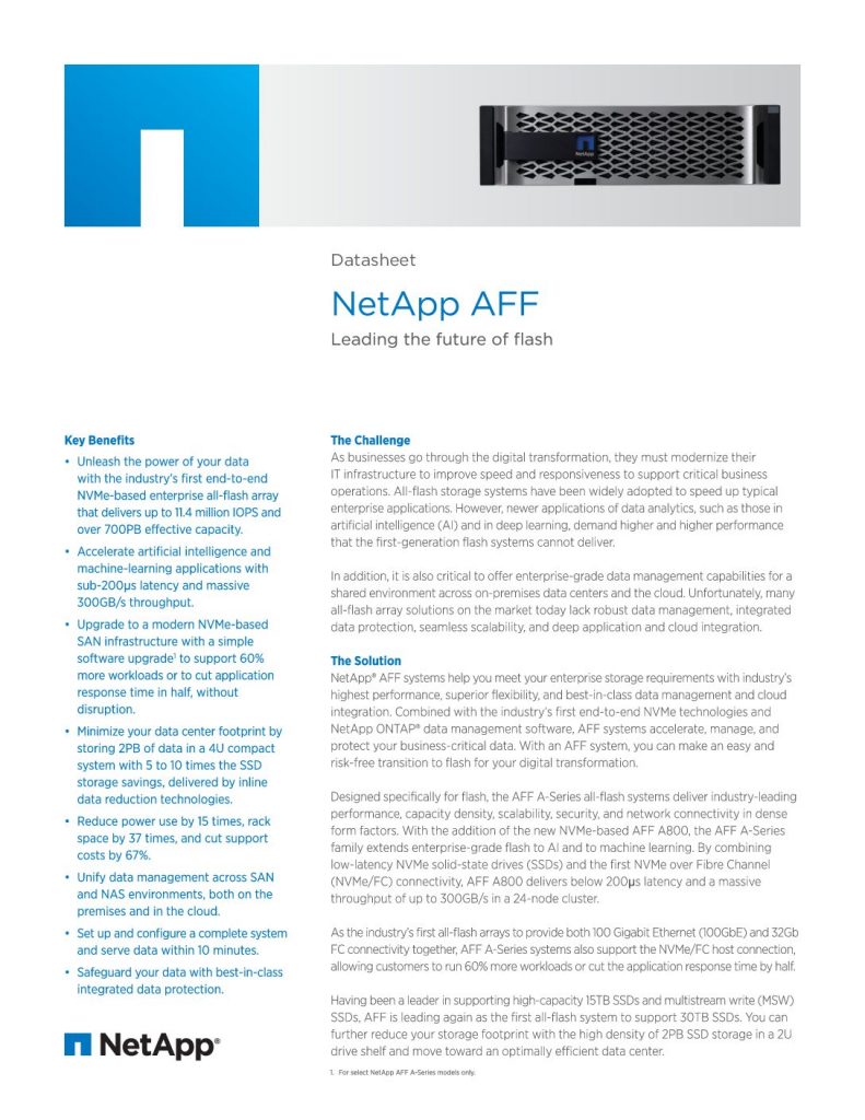 NetApp AFF.pdf / Datasheet