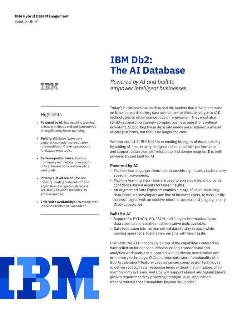 IBM Db2: The AI Database