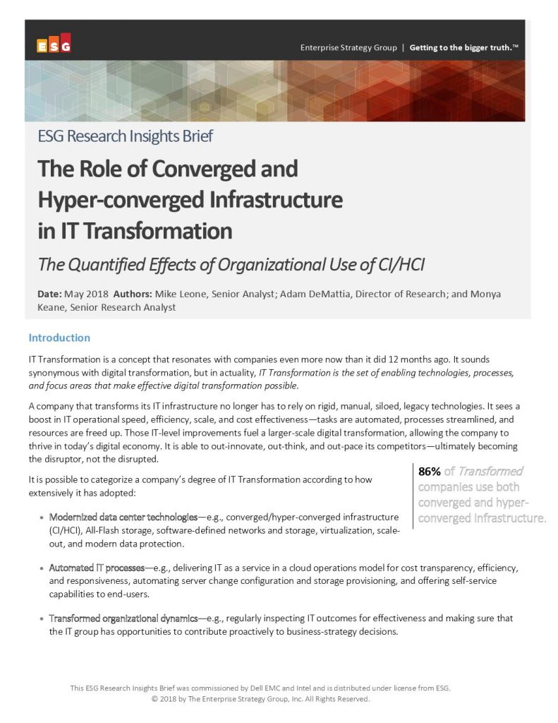 The Role of Converged and Hyper-Converged Infrastructure in IT Transformation
