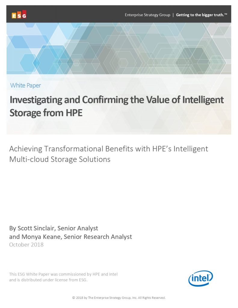 ESG: Investigating and Confirming the Value of Intelligent Storage from HPE