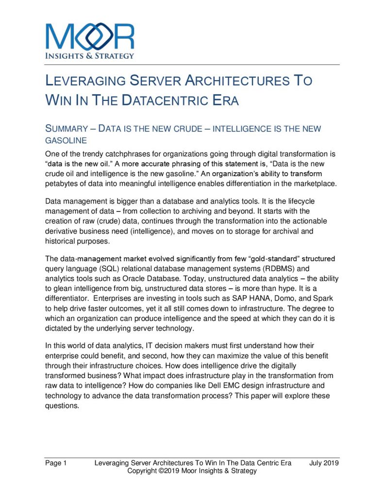 Leveraging Server Architectures To Win In The Datacentric Era
