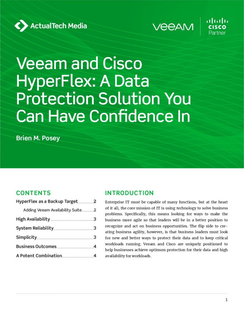 Veeam and Cisco HyperFlex: A Data Protection Solution You Can Have Confidence In
