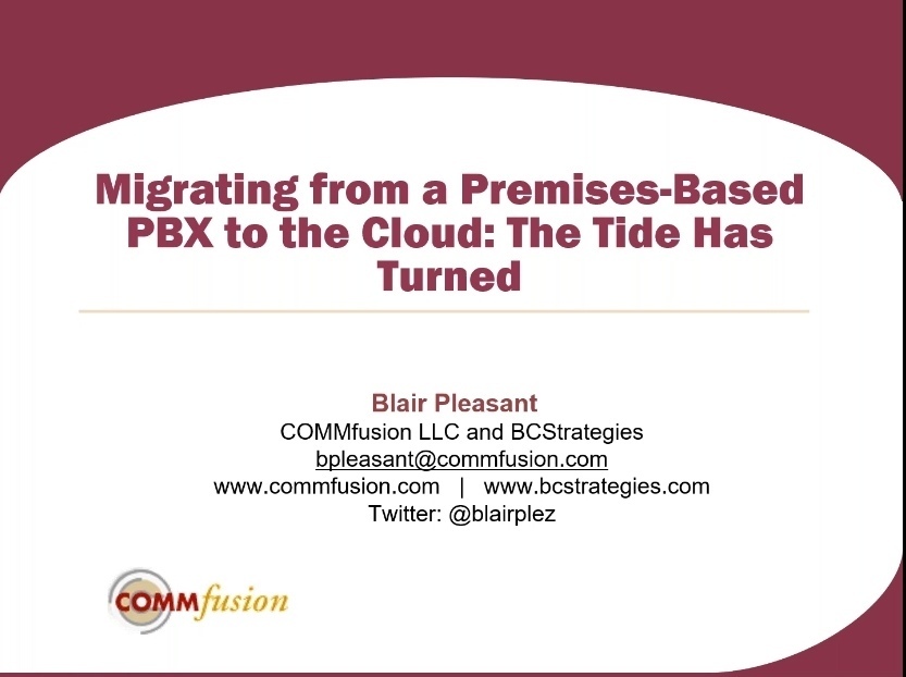 Migrating from a Premises-Based PBX to the Cloud – The Tide has Turned