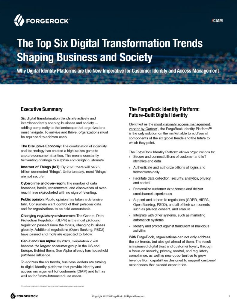 Top Six Digital Transformation Trends Shaping Business and Society