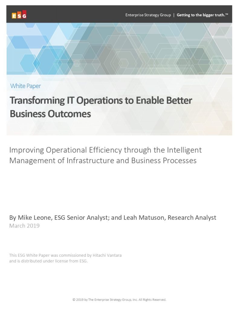 ESG Analyst: Transforming IT Operations to Enable Better Business Outcomes