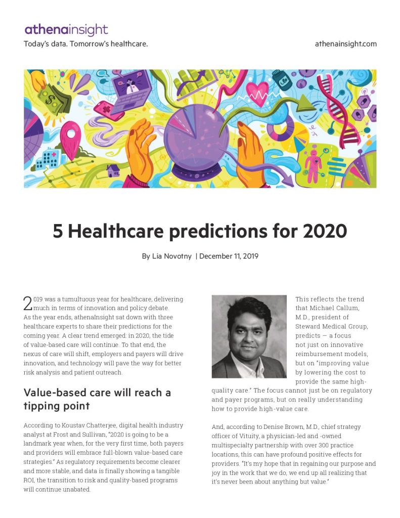 5 healthcare predictions for 2020