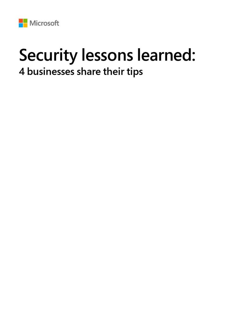 Security Lessons Learned