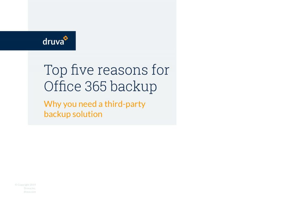 Top five reasons for Office 365 backup