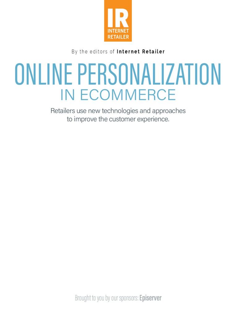 Online Personalization In Ecommerce