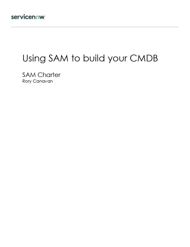 Using SAM to build your CMDB