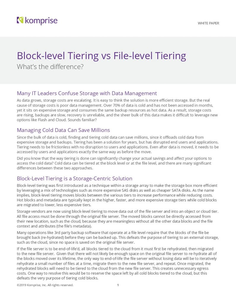 Block-level Tiering vs File-level Tiering