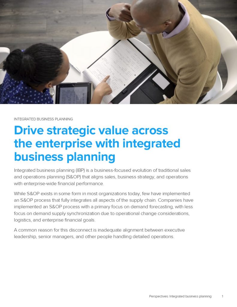 Drive strategic value across the enterprise with integrated business planning