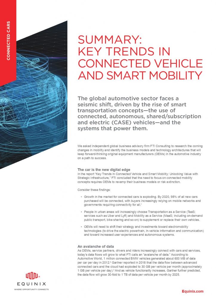 Equinix Summary: Key Trends in Connected Vehicle and Smart Mobility