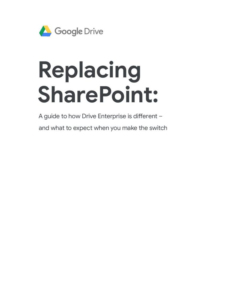 Replacing SharePoint : A Guide to how Drive Enterprise is Different – and what to expect when you make the switch