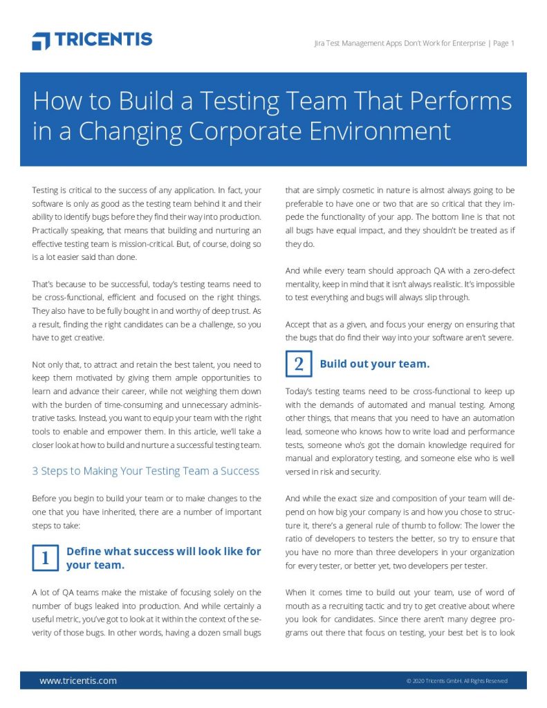 How to Build a Testing Team that Performs in a Changing Corporate Environment